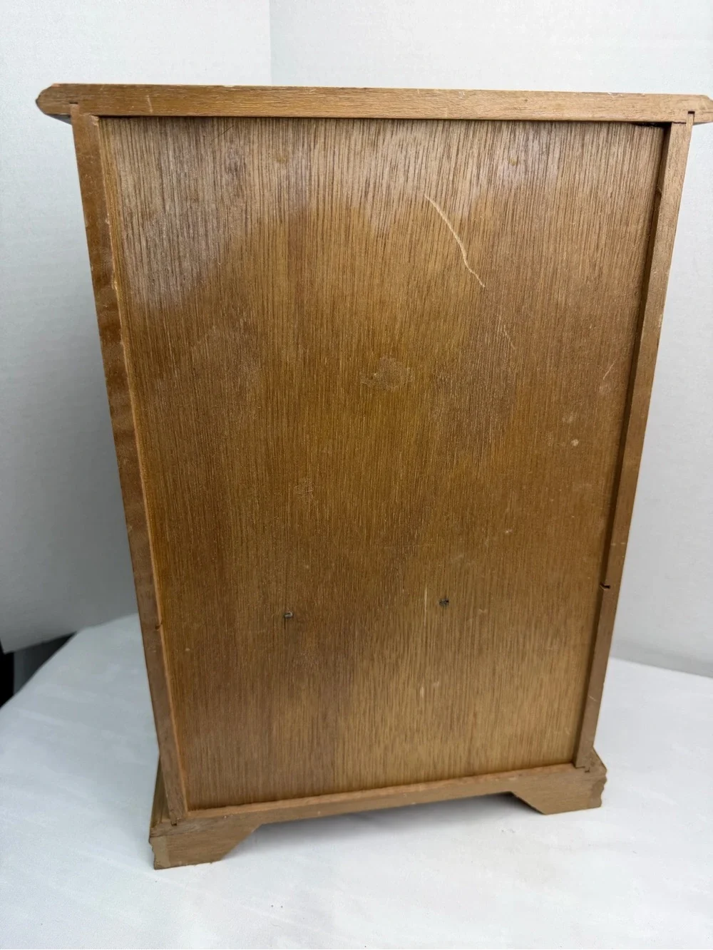 Vintage Wood 2 Door Jewelry Box Armoire Style Cabinet  Organizer &  Drawer